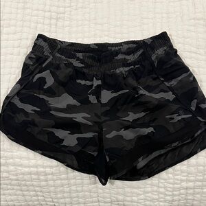 Athleta Black & Gray Camo Athletic Shorts